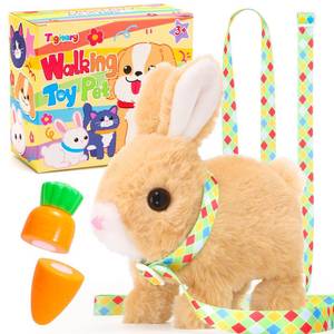 lot 6360 image: Tagitary Easter Plush Bunny Toys Electronic Bunny Toy with Sounds,Wiggling Ears,Hopping,Twitching Mouth and Nose,Interactive Rabbit Toy for Kids with Leash,Easter Birthday Gift for Toddlers