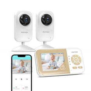 lot 6363 image: ebemate Video Baby Monitor with Two Camera, 2.8 LCD Screen with 2-Way Talk Cam Monitor and 5 Soothing Lullabies Baby Monitoring EB29-2