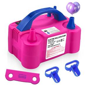 lot 6370 image: Electric Balloon Pump,110V 600W Portable Dual Nozzles Balloon Pump,Air Pump Balloon Blower for Party Decorations with Tying Tool