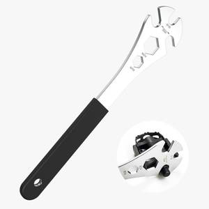 lot 6375 image: Professional Bike Pedal Wrench, Cr-V Steel  Ni-Cr Plating Super Hard Bicycle Pedal Removal Tool, 13in33cm Extra Long Handle Bicycle Pedal Wrench with Rubber Grip for Road Mountain Bikes