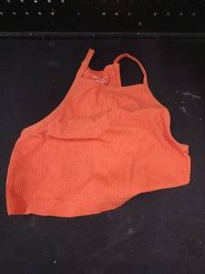 lot 6379 image: Women Y2K Tie Dye Tube Tops Summer Strapless Backless Floral Print Bandeau Crop Tops Cute Boho Cami Tops (Orange, S)