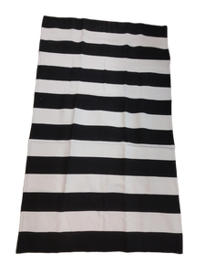 lot 6389 image: Black and White Striped Area Rug 58  34 in
