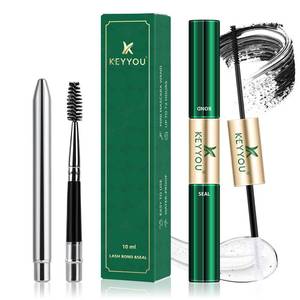 lot 6435 image: KEYYOU Lash Bond and Seal Waterproof Lash Cluster Glue 72H Long Lasting Strong Hold Non Irritating Eyelash Glue for DIY Individual Lashes at Home (Black-10ml)