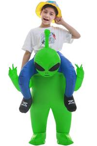 lot 9002 image: Double Couple Inflatable Alien Costume Halloween Blow up Costumes for Kids