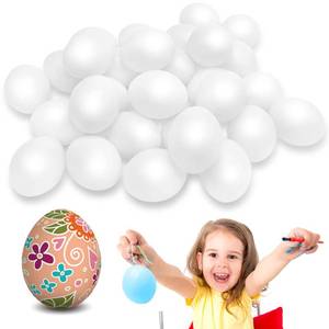 lot 9003 image: 30 Pcs Plastic White Fake Eggs,Easter Eggs,Realistic White Eggs,Faux Fake Egg for DIY Crafts,Painting,Party,Home Decor,Kids,Kitchen