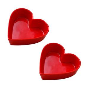 lot 9967 image: Sizikato Heart Shaped Ceramic Bowl - 2 PCS, 5 Inch