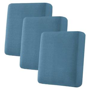 lot 9970 image: H.VERSAILTEX Super Stretch Individual Seat Cushion Covers Sofa Covers Slipcover Sets Thick Jacquard Textured Twill Fabric (3 Piece, Dusty Blue)