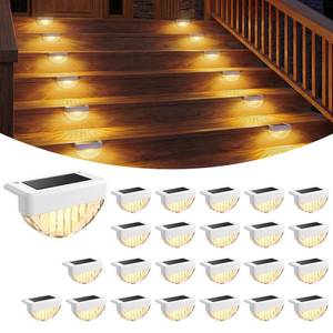 lot 11021 image: VOLISUN 24 Pack Solar Deck Lights Outdoor, Warm White LED Solar Step Lights for Outside, Waterproof Fence Light for Patio, Deck, Stairs, Yard, Pool and Porch (White)