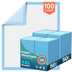 lot 11022 image: AAY Bed Pads Disposable 30 x 36 (100 Count), Extra Large Super Absorbency Disposable Underpads for Incontinence, Premium Leakproof Protective Chucks Pee Pads for Adult, Kids, Puppy Training