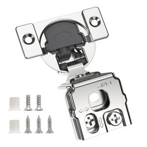 lot 11028 image: Chibery 30 Pack 1-12 Overlay 3D Soft Close Concealed Hinge for Face Frame Door, Smooth Slow Self Closing Hinges, Satin Nickel, Hidden 105° Open Angle Stainless Steel Hinge for Kitchen Cabinet Door
