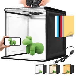 lot 11030 image: Photo Light Box, 1216202432 Inch Photography Light Box with CRI95 120 Light Beads. Dimmable Shooting Tent Kit with White and Warm Light. 6 Color Backdrops Photo Booth for Studio Products Display