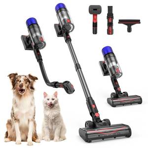 lot 11032 image: Teendow Cordless Vacuum Cleaner, 500W 50 Minutes Runtime Stick Vacuum for Pet Hair, Powerful Suction, Rechargeable, Lightweight, Handheld Vacuum Versatile for Carpet, Hard Floor (Starry Gray)