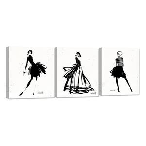 lot 11056 image: Chadow Artwork 3 Pieces Girl in Black Dress Wall Art Bathroom Art Fashion Women Canvas Pictures for Bedroom Beauty Salon Bathroom Makeup Room Decor 12x16 (30cmx40cm)