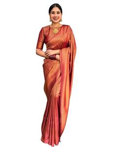 lot 11058 image: Aqila Attire Womens Traditional Designer Saree with unstitched Blouse Piece �� Elegant Wedding 138inx 46 in