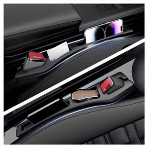 lot 11074 image: 2PCS Car Seat Gap Filler Organizer,Multi-Purpose Car Seat Gap Fillers with Seats Belt Holes & Phone Holder,Universal Console Catcher Between Seats Cars Interior Accessories
