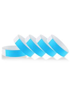 lot 12077 image: 500 Pcs Wrist Bands, Paper Wristbands for Events, Adhesive Colored Wristbands, Disposable Wrist Bands, VIP Bracelets for Party (Blue)