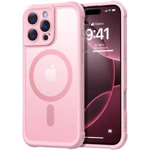 lot 12109 image: Thomo Magnetic for iPhone 16 Pro Max Case, Full Camera Protection Compatible with Magsafe Military-Grade Shockproof, Anti-Fingerprint Translucent Matte Phone Case,Pink
