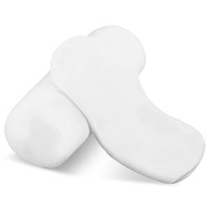 lot 12132 image: Bremorou Cervical Neck Roll Pillow Cover with Zipper 2pcs Round Pillow Covers, Soft Bolster Pillowcases for Cylindrical Cushion, Neck Roll Pillow Case Only (16.14 X 5.9 Inch, White)