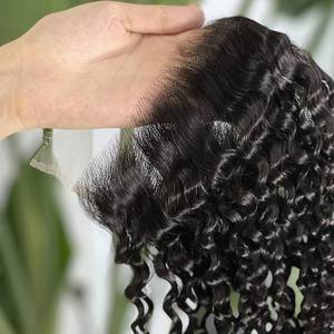 lot 12142 image: MEODI 6x6 HD Lace Hair Closure Deep Curly, Real Ultra Thin 0.1mm Swiss HD Skinlike Lace,6x6 Virgin Human Hair Curly Lace Closure Only With Bleached Knots,Bare Bling Lace Closures 14 Inch