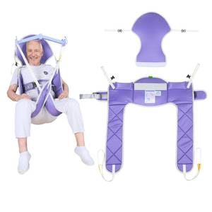 lot 13359 image: EZ Assistive Patient Lift Sling with Padding for ElderlyDisabledHandicap Bath or Toileting,500 lbs SWL (Large, with Head Support)