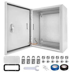 lot 13370 image: CXCESNS Outdoor Electrical Box 12 x 10 x 6D NEMA 4X Enclosure Steel Box, Waterproof & Dustproof OutdoorIndoor Lockable Electrical Junction Box, with Mounting Plate