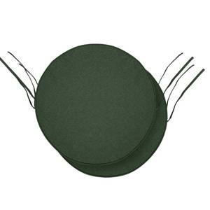 lot 13376 image: Fitfree Outdoor Round Chair Cushions 15 Inch, Fade-Resistant & Water-Resistant, Bistro Chair Seat Pads for Porch Garden Balcony Patio Furniture Stools, Non-Slip Bottom, Set of 2, Olive Green
