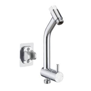 lot 14044 image: PDPBath Brass Shower Arm Diverter with Adhesive Handheld Holder for Easy Reach, Upgrade Low 3-Way Diverter with Pause Setting, G12 Universal Connection - Chrome