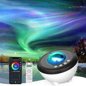 lot 14049 image: YunLone Galaxy Projector Star Lights Projector for Bedroom with 33 Lighting, Aurora Projector with Bluetooth 5.0 Speaker, Smart APP, 8 White Noises Night Light with IR Remote, Timer for Kids Adults
