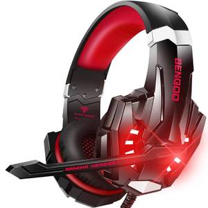 lot 14067 image: BENGOO Stereo Pro Gaming Headset for PS4, PC, Xbox One Controller, Noise Cancelling Over Ear Headphones with Mic, LED Light, Bass Surround, Soft Memory Earmuffs for Laptop Mac Wii Accessory Kits