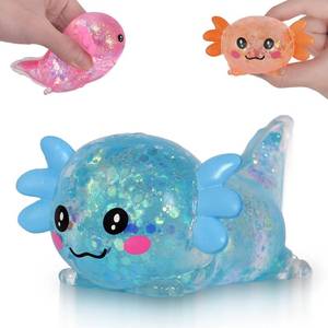 lot 14083 image: Puffwize Axolotl Squishy Toy, Cute Slow Rising Fidget Toy for Stress Relief, Soft Squeeze Sensory Toy for Kids and Adults, Handheld Stress Ball for Anxiety and Focus(3color)