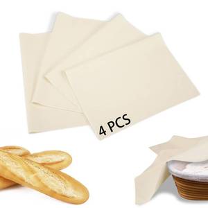 lot 14088 image: 4PCS bakers couche for dough 14 x 20 Linen Cloth tea towels for baking sourdough Used for pastry cloth, baguette, bread, Italian bun