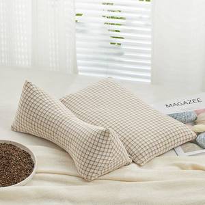 lot 14090 image: ZHIWEIKJ Dog Bone Neck Support Pillow with Buckwheat Hull Adjustable Cervical Pillow 3D Stripes Print Lumbar Pillow Separable Design Soft Breathable(M)