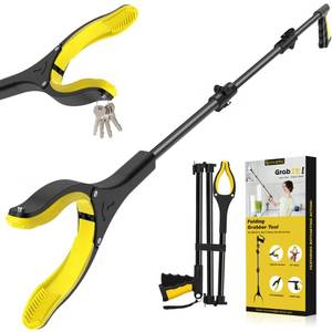 lot 14108 image: 48 Inch Extra Long Grabber Reacher Tool��Foldable Pick Up Stick with Strong Grip Magnetic��360°Rotating Anti-Slip Jaw 4 Wide Claw Opening,Hand Grabber for Reaching