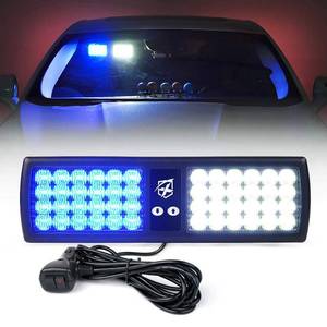 lot 15339 image: Xprite White Blue LED Visor Strobe Flashing Lights Sunshield Hazard Warning Light for Law Enforcement Police Volunteer Firefighter Emergency Vehicles Trucks Cars