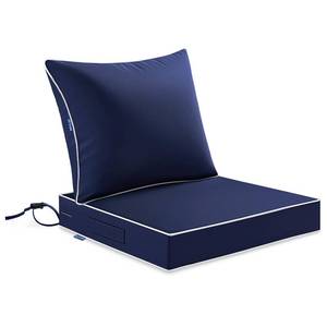 lot 15342 image: MIULEE Navy Outdoor Seat Cushion 24x24 Inch Waterproof & 3 Year Fade Resistant Deep Seat and Back Cushion for Patio Furniture Chair Sofa Couch with Handle and Adjustable Straps
