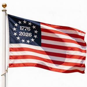 lot 16017 image: 250th Anniversary USA Flag 3x5Ft, Durable Nylon Betsy Ross Flag Heavy Duty, Sewn Stripes and 13 Star American Flag Heavy Duty with 2 Brass Grommets for Indoor and Outdoor Use