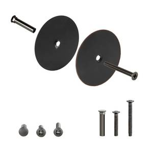 lot 16021 image: NAUBEA 1 Pack Door Hole Cover Plate Oil Rubbed Bronze Deadbolt Cover Plate 2 58 Diameter Round Door Knob Hole Filler Plate, 1 and 1.5 Screws, Reinforcer Locks and Doors for Home Security