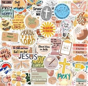 lot 16025 image: 200 pcs Religious Boho Christian Stickers, Jesus Bible Stickers,Prayer Board Supplies Kit for Water Bottles, Journal, Scrapbook, Bible Study Supplies,Easter Christian Gifts for Kids Teens Women
