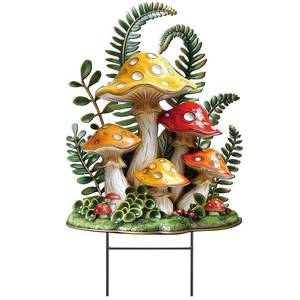 lot 16027 image: Amyhill Spring Mushroom Outdoor Decor Metal Garden Stakes Mushroom Yard Signs Gift for Nature Lovers Farmhouse Waterproof Lawn Sign Outdoor Decorations for Spring Summer Holiday Garden Lawn Decor
