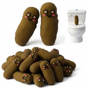 lot 16029 image: JellyArch 50 Pcs Mini Poop Figures Small Poop Figurines Poo Toys Fake Poo Supply for Prank Hide and Seek Party Favors Stocking or Goodie Bags Pi�ata Stuffers Gag Gifts not 50, missing some