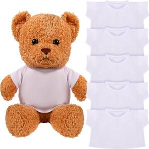 lot 16031 image: Skylety 6 Pcs Bear Clothes Basic Tee Shirt Classic Stuffed T Shirt Plush Crew Neck for Stuffed Bears Doll with 14 - 18 Inch, Bear Not Included(White)