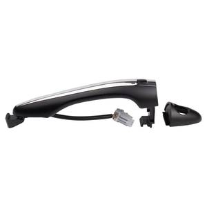 lot 16036 image: TRQ Front Driver Side Exterior Door Handle Smooth Black and Chrome Keyless Entry Compatible with 2011-14 Kia Optima with Chrome Trim Korea Built Models 1st VIN Digit K