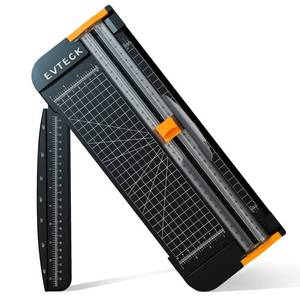 lot 16040 image: Evteck Paper Cutter 12 Inch Paper Trimmer Slider Crafting Scrapbooking Supplies for A4 Vinyl Photo Cardstock with Security Blade and Foldable Ruler