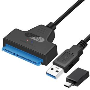 lot 16043 image: EYOOLD SATA to USB Adapter Cable, USB 3.0 to SATA Adapter for 2.5 inch Hard Drive HDDSSD Data Transfer, External Hard Drive Converter Support UASP (Black)