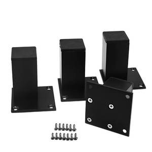 lot 16045 image: Saim Metal Furniture Legs, Square Metal Cabinet Support Foot for Sofa, Cabinet, Bookshelf, Bed and Table - 4Pcs 3inch Black