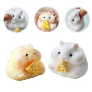 lot 16048 image: 2pcs Squishy Hamster Squeeze Toys,3inch Big Cute Soft Hamster Squishy Toys,Stress Relief Squishies for Kids Party Favors, Pinch Family, Fidget Toys Suitable Adults Kids Big