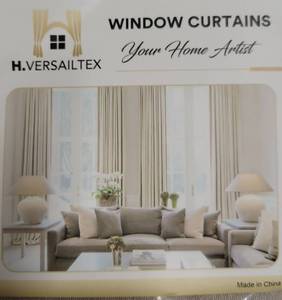 lot 16073 image: H.Versailtex Window Curtains Tan 52x84 in