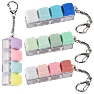 lot 16074 image: GOLDGE 4 Pack Keyboard Fidget Toy, 4-in-1 Keyboard Keychain Silent Fidget Toys, Button Stress Relief Clicker Toys for Adults- Calm Anxiety, Focus Boost, Portable Sensory Stress-Relief Fidget Gifts