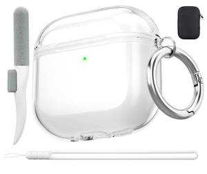 lot 16075 image: Valkit Compatible AirPods 4 Case Cover, Soft TPU Airpods 4th Generation Case Clear with Cleaner Kit, Shockproof Protective Cases with Keychain for Apple AirPods 4 Gen Cases for Women Men - Clear
