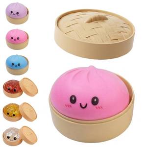 lot 18254 image: Dumpling Squishy, Dumpling Squishy Mystery Box, Glitter Dumplings Mystery Box, Colorful Dumplings Stress Balls Fidget Sensory Toy, Easter Basket Stuffers Party Favors (Pink)